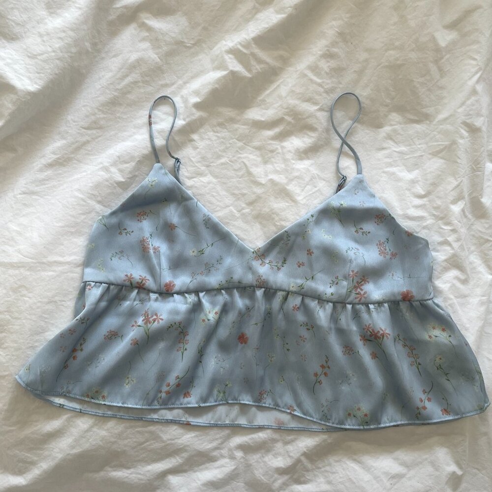 Aritzia Lover Satin Camisole in Floral Print (XS)